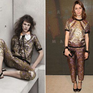 MARNI X H&M Gold Brocade Top Size 4